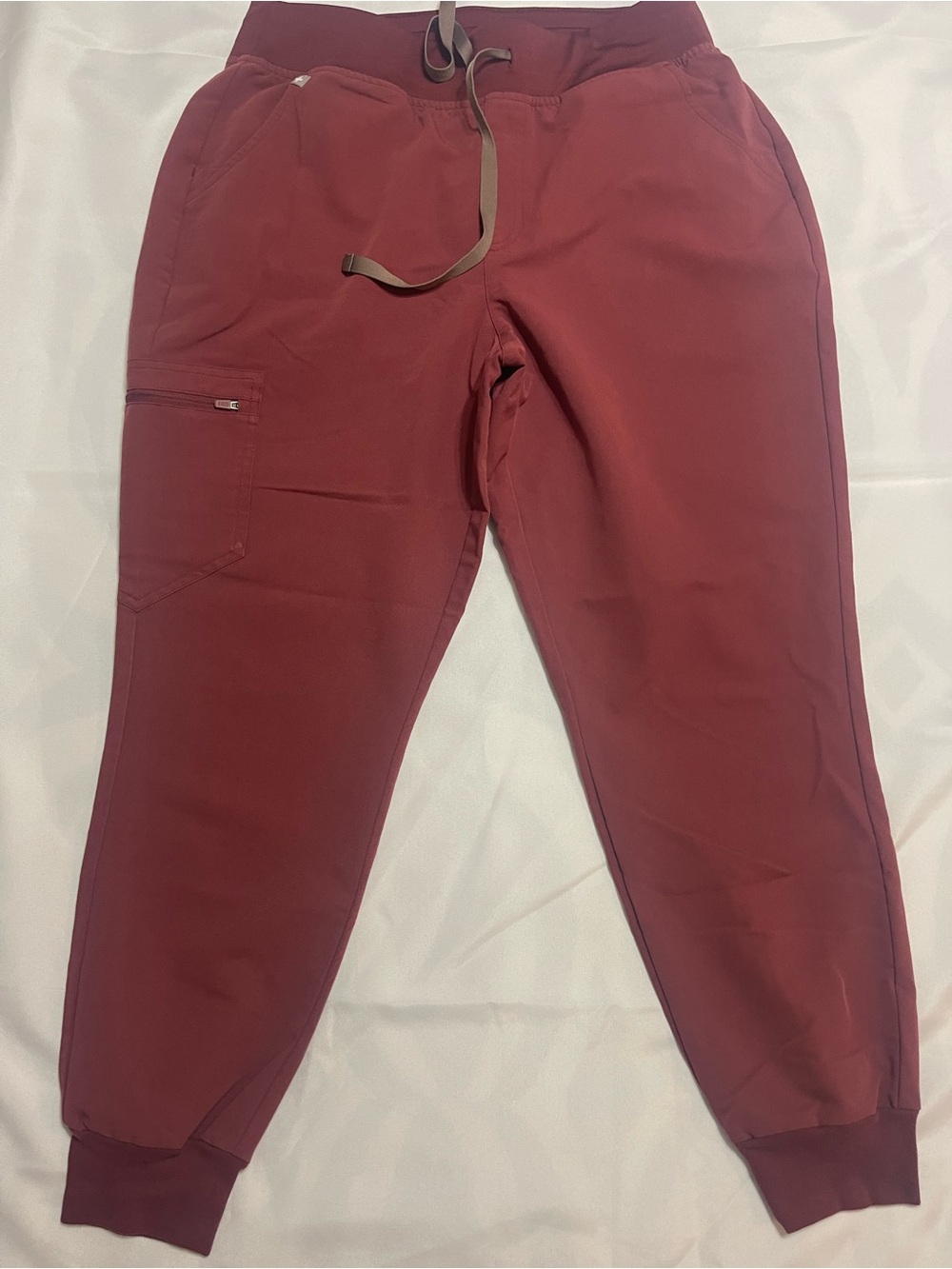 FIGS Dark Cherry Zamora High Waisted 2.0 Joggers L Petite